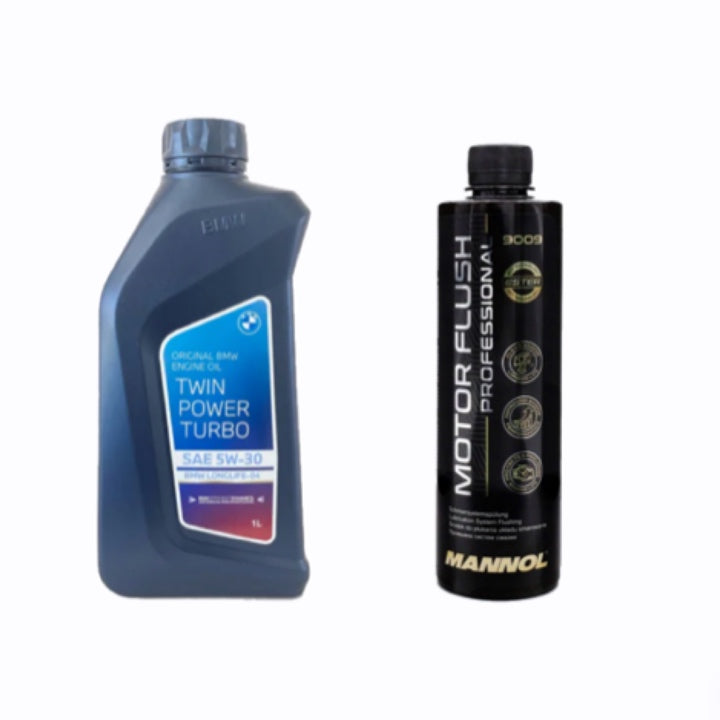 Ulei motor BMW Twin Power Turbo Longlife-04, 5W30, 1L + solutie curatare motor Mannol Motor Flush 450ml