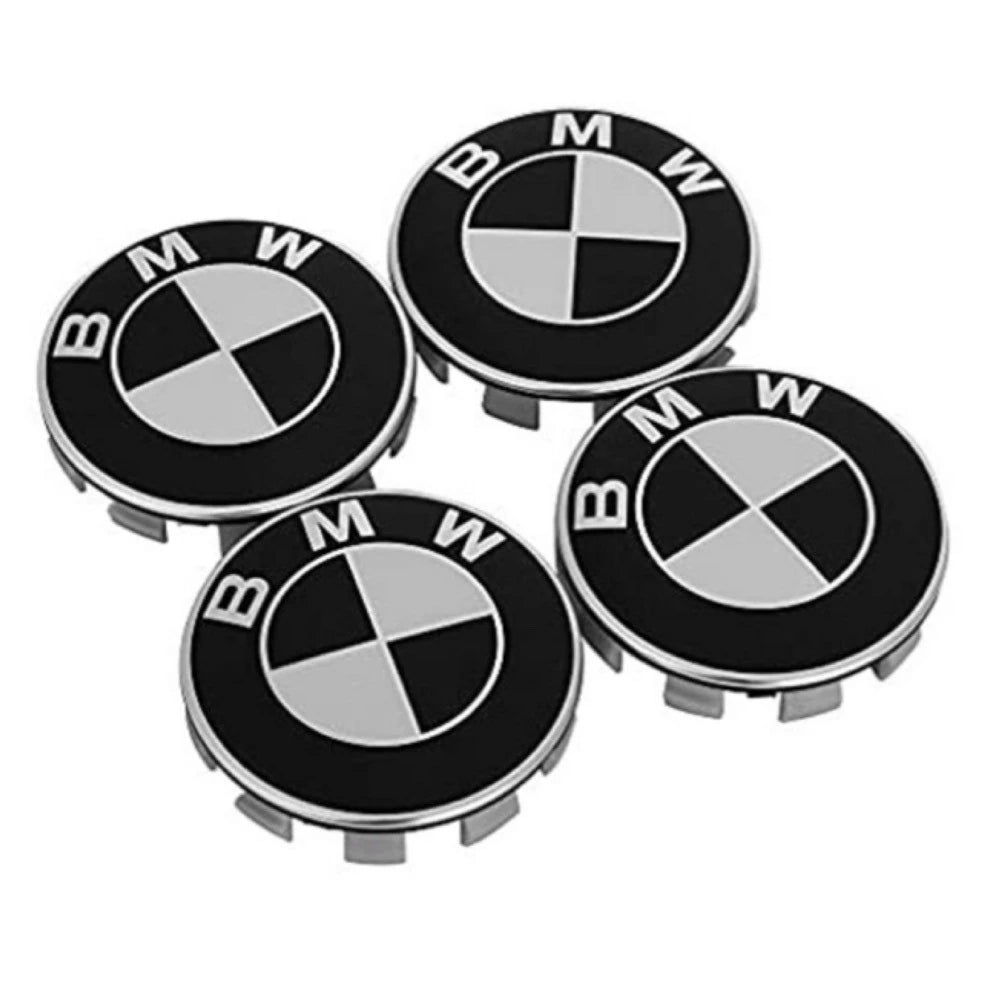 Set 4 capace roti, 68mm BMW, negru, pentru jante din aluminiu