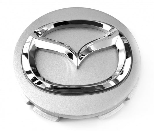 Set 4 capace roti 56mm Mazda, pentru jante aluminiu , argintiu
