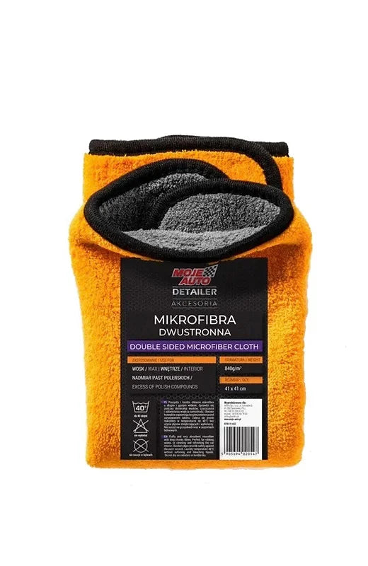 Laveta, Moje Auto, Microfibra, Dublu strat, 840g/m2, 41x41cm, Portocaliu