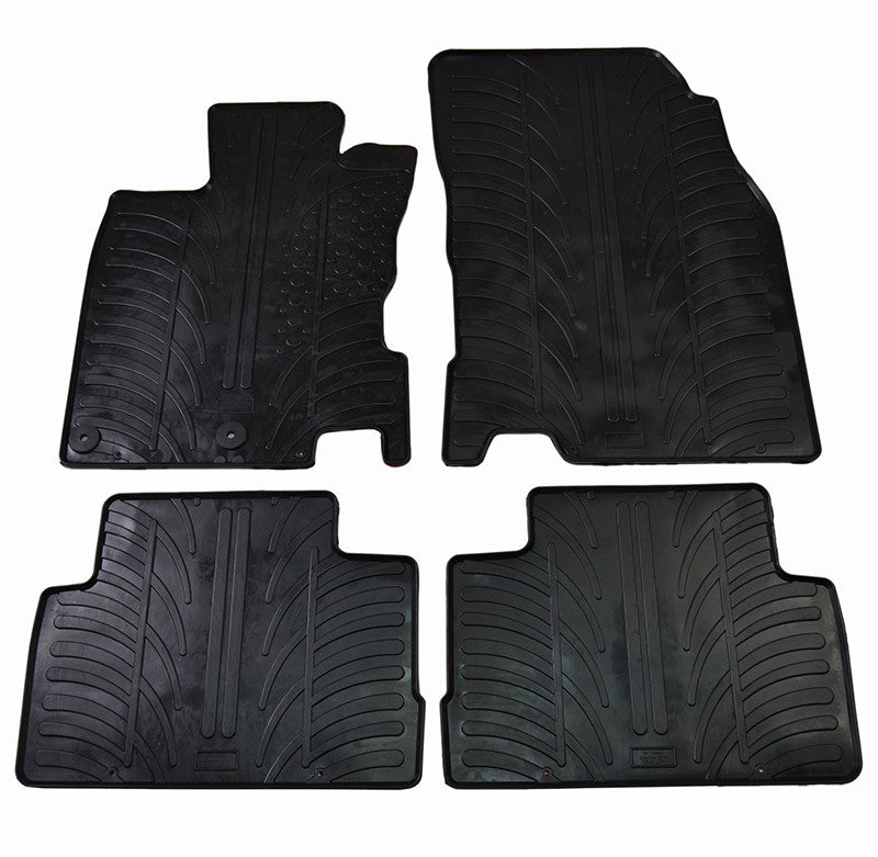 SET COVORASE AUTO DIN CAUCIUC NISSAN QASHQAI 2014-07.2021 4X2, 4X4 (MANUAL/ AUTOMAT), NEGRU, GLEDRING, 4 BUC. (GL0296)