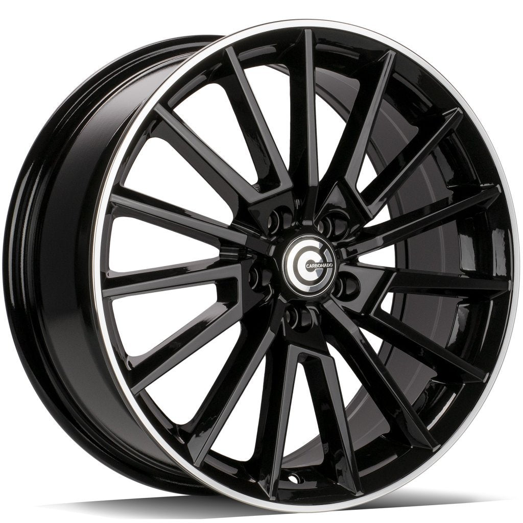 JANTA ALIAJ CARBONADO BULLOCK 7X17 5X100 ET40 BLACK GLOSSY LIP POLISHED