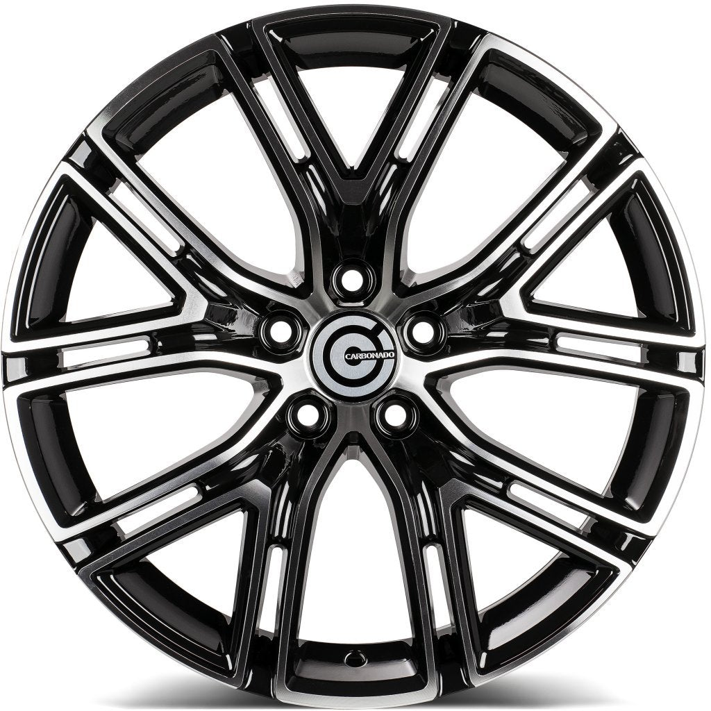 JANTA ALIAJ CARBONADO HIT 7.5X17 5X108 ET45 BLACK FRONT POLISHED