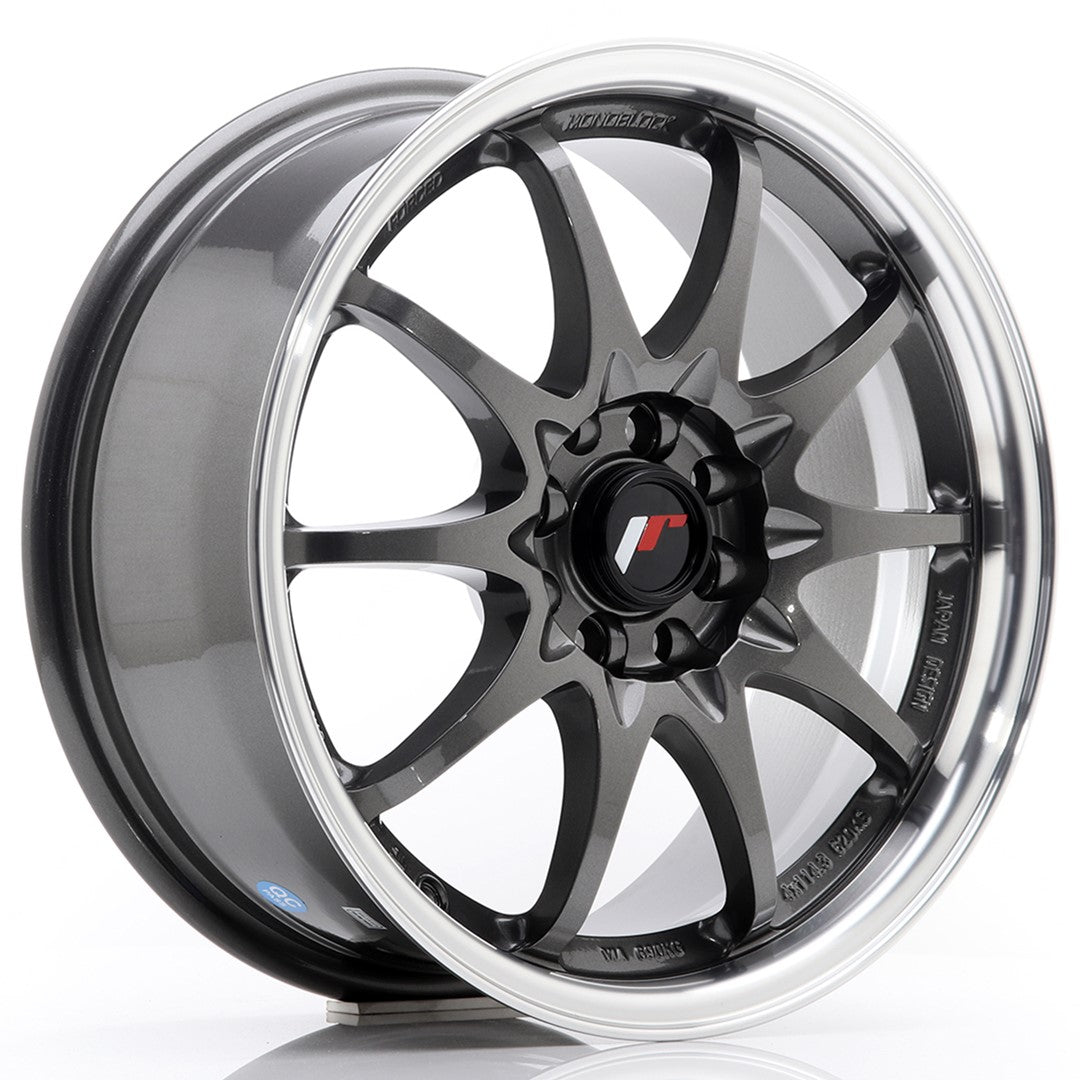 JR Wheels JR5 15x7 ET35 4x100 Gun Metal w/Machined Lip