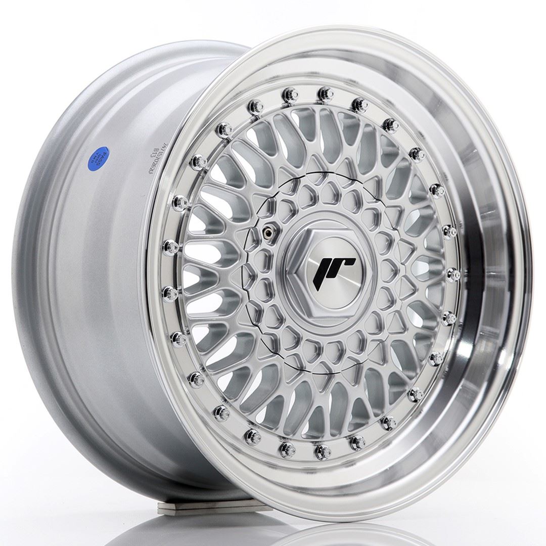 JR Wheels JR9 16x7,5 ET25 4x100/108 Silver w/Machined Lip+Silver Rivets