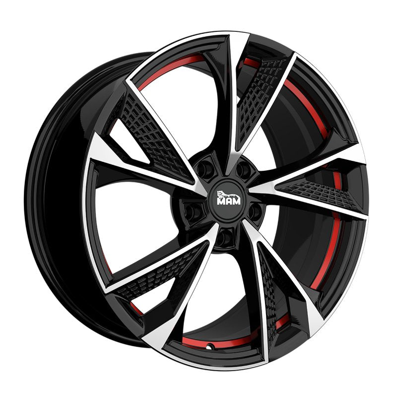 MAM Felgen RS6 16, 7, 5, 100, 38, 63.4, BLACK FRONT POLISH RED INSIDE,