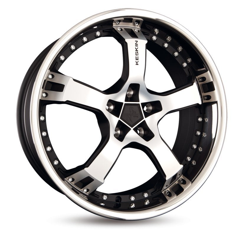 Janta aliaj Keskin Tuning KT10 9.5x18 5x100 et25 MATT BLACK FRONT POLISH STEEL LIP