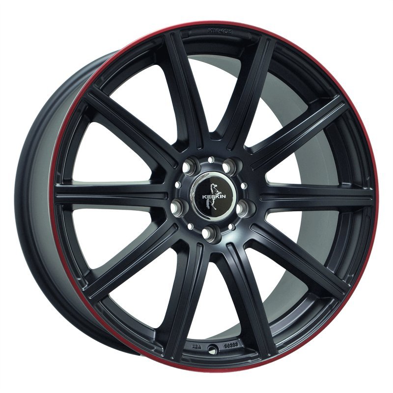 Janta aliaj Keskin Tuning KT16 9.5x19 5x112 et45 MATT BLACK LIP RED