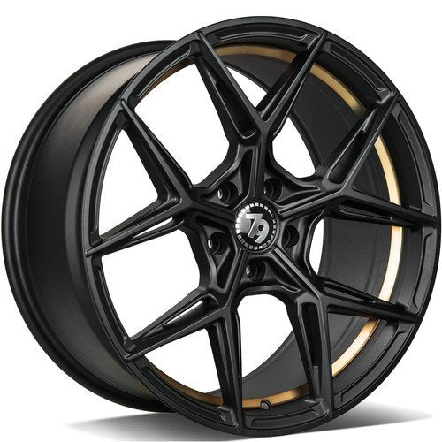 Janta aliaj Seventy9 SCF-B 9.5x19 5x120 et35 Black Matt Gold Inner Lip
