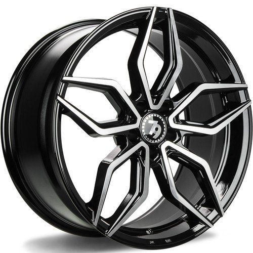 Janta aliaj Seventy9 SCF-D 8x18 5x112 et35 Black Front Polished