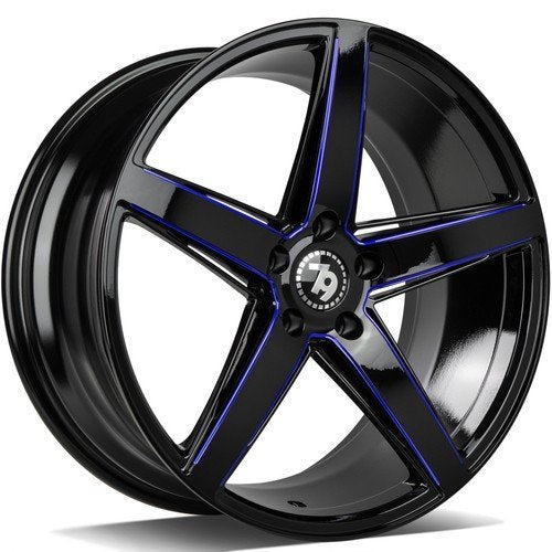 Janta aliaj Seventy9 SV-N 9.5x19 5x120 et35 black glossy milled blue