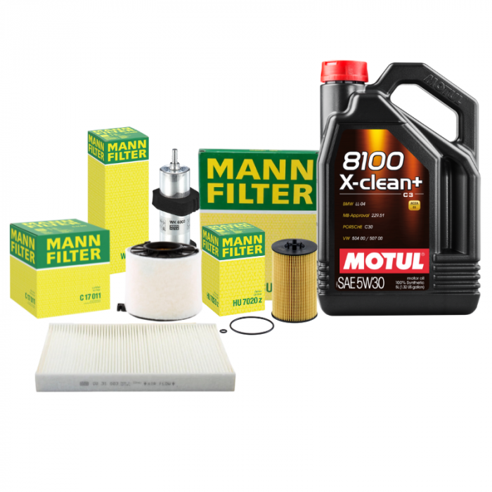 Pachet Revizie Ulei MOTUL + Filtre Mann pentru Audi A4/A5 B9 2.0TDI 190cp