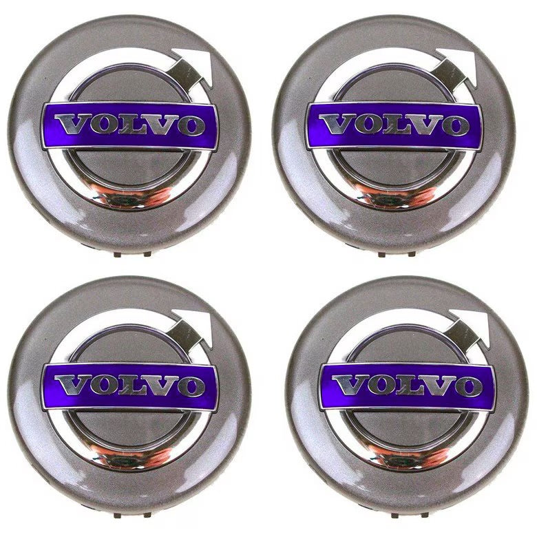 Set 4 capace roti 64mm Volvo, pentru jante aluminiu , gri
