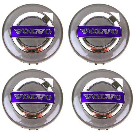 Set 4 capace roti 64mm Volvo, pentru jante aluminiu , gri