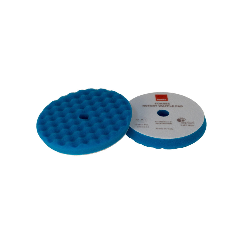 Burete polish abraziv valurit Rupes Rotary Waffle Coarse, 125-140mm, albastru