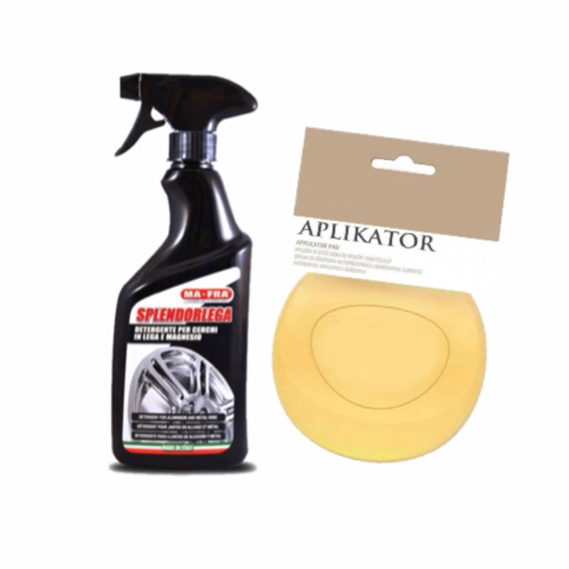 Solutie pentru curatat jante din aluminiu si aliaj MA-FRA Spledorlega, 500 ml cu Burete Profesional aplicator