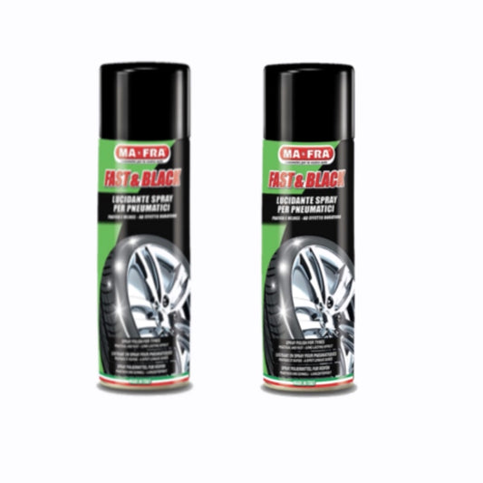 Pachet 2x Solutie intretinere anvelope luciu intens MA-FRA Fast & Black, 500 ml