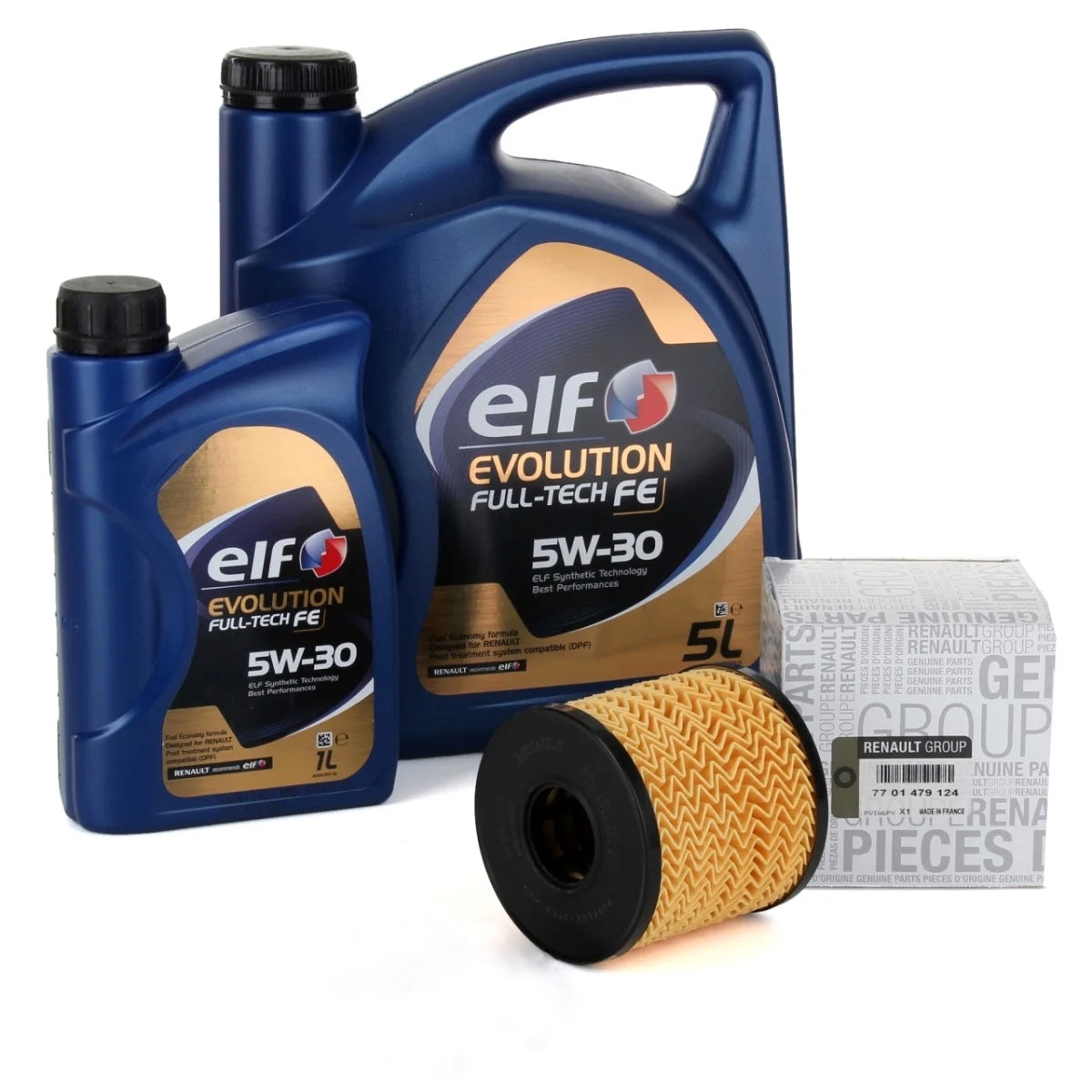 Pachet Revizie Ulei Motor Elf Evolution Full Tech FE 5W-30 5L + 1L + Filtru Ulei Oe Renault Trafic 2 2003→ 7701479124