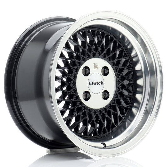 Janta Klutch SL1 16x8 ET15 4x100 Gloss Black Machined Lip