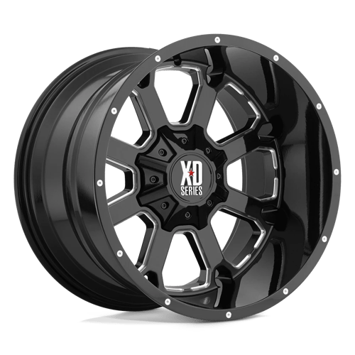 Janta aliaj XD XD825 BUCK 25 20X10 6×135 / 6×139.7 GLOSS BLACK MILLED ET -24 CB 106.1