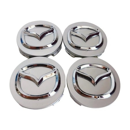 Set 4 capace roti 56mm Mazda, pentru jante aluminiu , argintiu