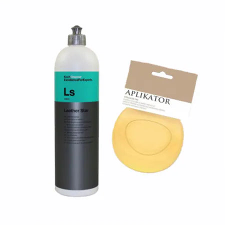 Pachet Solutie hidratare piele, vinil Koch Chemie Leather Star, Ls, 1L si Burete Profesional aplicator