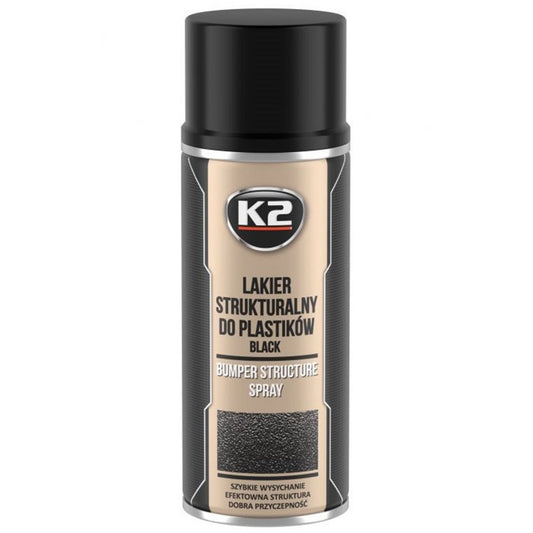 Spray vopsea texturata pentru bara protectie, Bumper 400ml K2