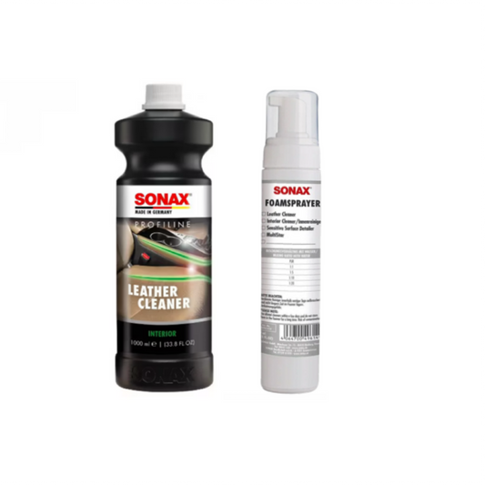 Pachet Solutie Intretinere Piele Sonax Profiline Leather Care, 1L + Sonax Foam Sprayer, 250ml