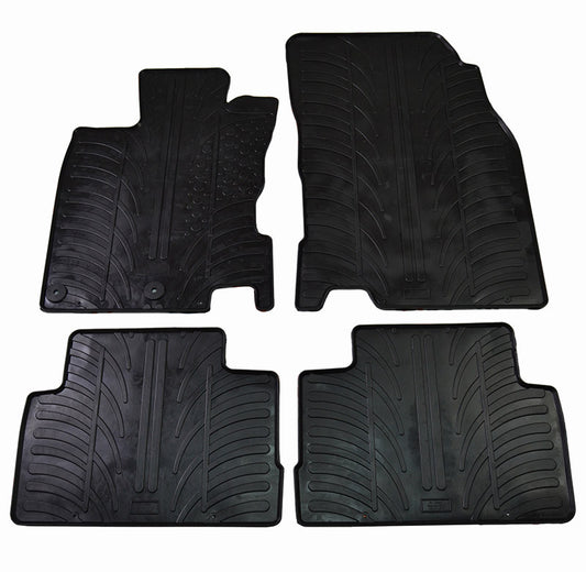 SET COVORASE AUTO DIN CAUCIUC NISSAN QASHQAI 2014-07.2021 4X2, 4X4 (MANUAL/ AUTOMAT), NEGRU, GLEDRING, 4 BUC. (GL0296)
