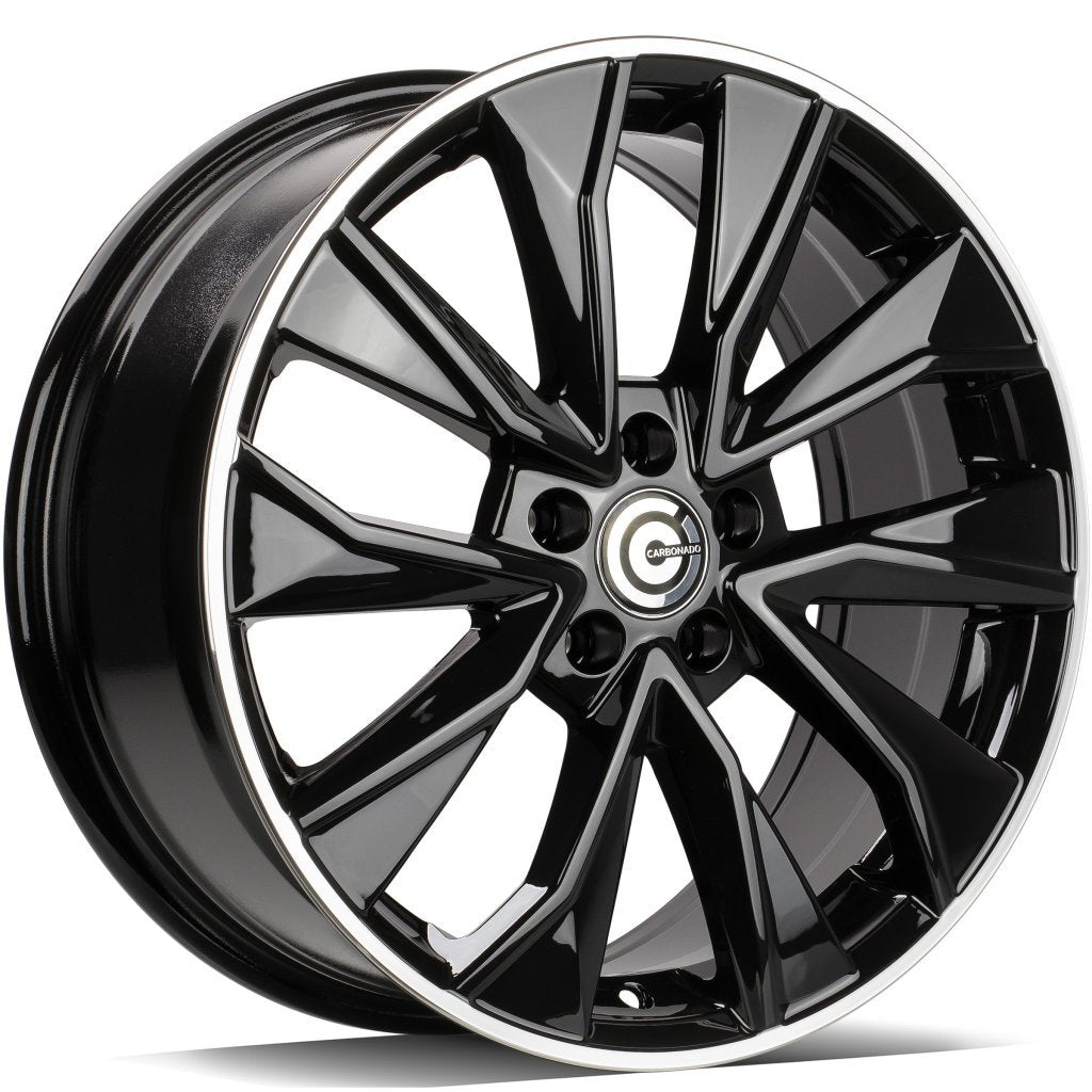 JANTA ALIAJ CARBONADO GASWORKS 7X17 5X100 ET40 BLACK GLOSSY LIP POLISHED