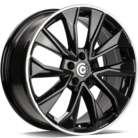 JANTA ALIAJ CARBONADO GASWORKS 7X17 5X100 ET40 BLACK GLOSSY LIP POLISHED