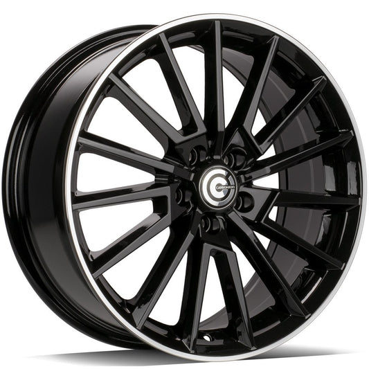 JANTA ALIAJ CARBONADO BULLOCK 7X17 5X100 ET40 BLACK GLOSSY LIP POLISHED