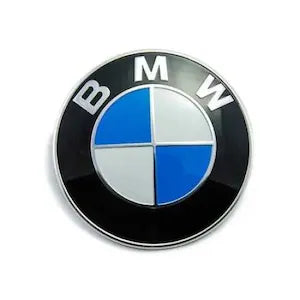 Emblema BMW, montaj pe capota sau portbagaj, 82mm, alb/albastru