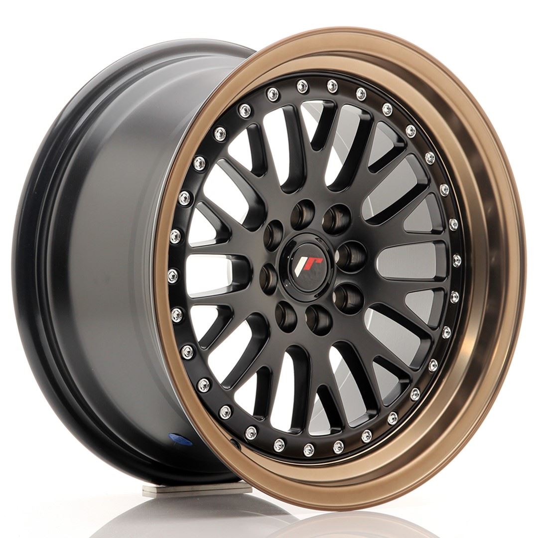 JR Wheels JR10 15x7 ET30 4x100/108 Matt Black w/Bronze Lip