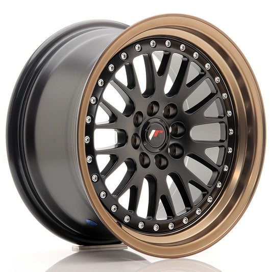 JR Wheels JR10 15x7 ET30 4x100/108 Matt Black w/Bronze Lip