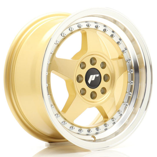 JR Wheels JR6 15x8 ET25 4x100 Gold w/Machined Lip