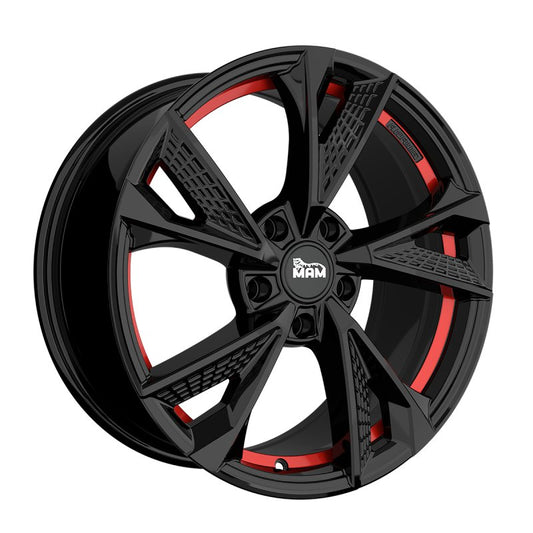 MAM Felgen RS6 18, 8, 5, 112, 30, 66.6, BLACK PAINTED RED INSIDE,