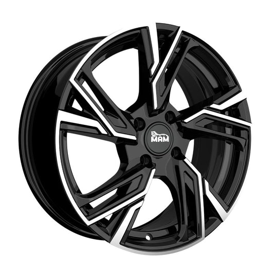 MAM Felgen RS5 16, 7, 5, 114.3, 38, 72.6, BLACK FRONT POLISH,