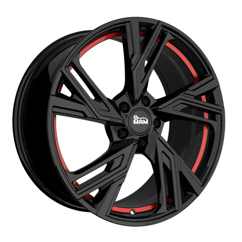 MAM Felgen RS5 17, 7.5, 5, 100, 35, 63.4, BLACK PAINTED RED INSIDE,
