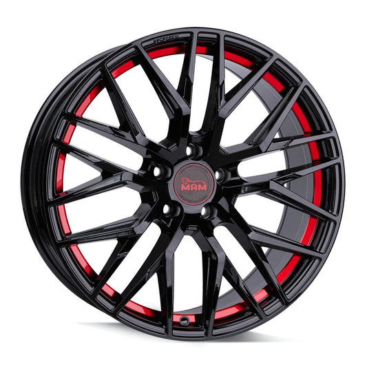 MAM Felgen RS4 18, 8, 5, 112, 30, 72.6, BLACK PAINTED RED INSIDE,