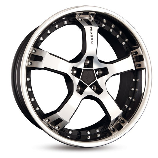 Janta aliaj Keskin Tuning KT10 9.5x18 5x100 et25 MATT BLACK FRONT POLISH STEEL LIP