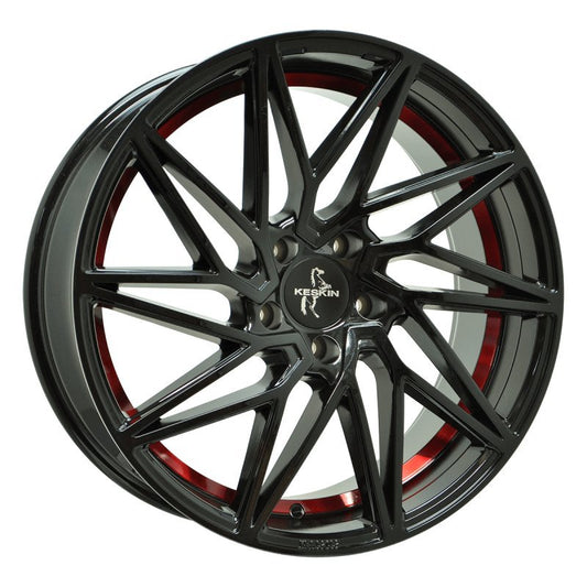 Janta aliaj Keskin Tuning KT20 8.5x20 5x112 et30 BLACK PAINTED RED INSIDE