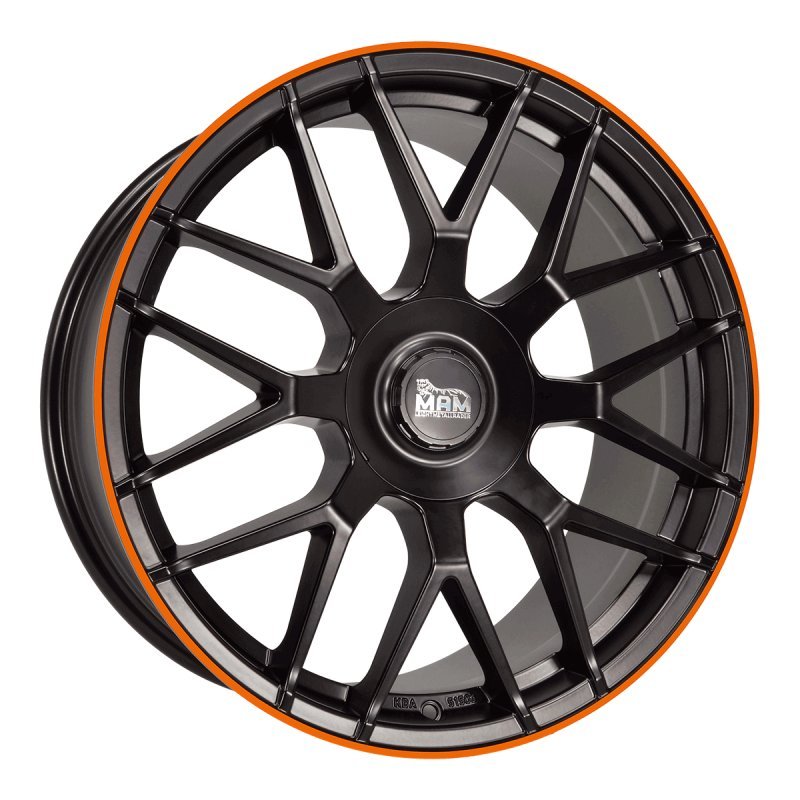Janta aliaj MAM Felgen GT1 9.5x19 5x112 et30 MATT BLACK LIP ORANGE