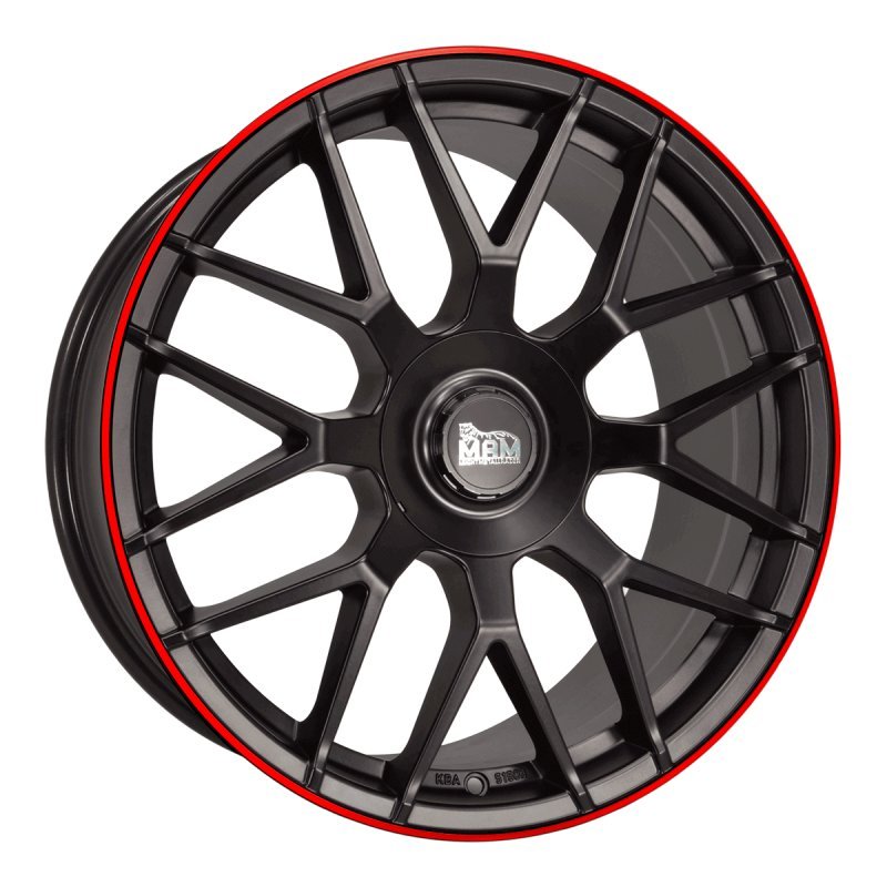 Janta aliaj MAM Felgen GT1 9.5x19 5x112 et30 MATT BLACK LIP RED