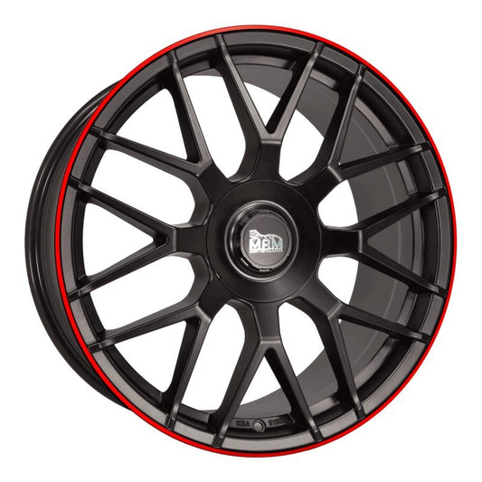 Janta aliaj MAM Felgen GT1 9.5x19 5x112 et30 MATT BLACK LIP RED