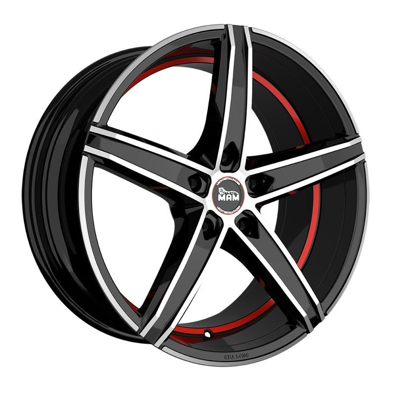 Janta aliaj MAM Felgen OX-18 8.5x19 5x120 et35 BLACK FRONT POLISH RED INSIDE