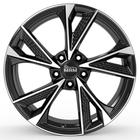 Janta aliaj MAM Felgen RS6 7x16 5x100 et38 BLACK FRONT POLISH