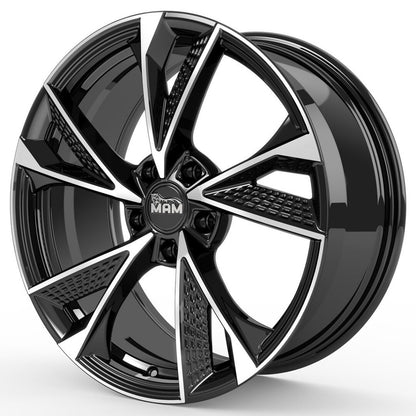 Janta aliaj MAM Felgen RS6 7.5x17 5x108 et45 BLACK FRONT POLISH