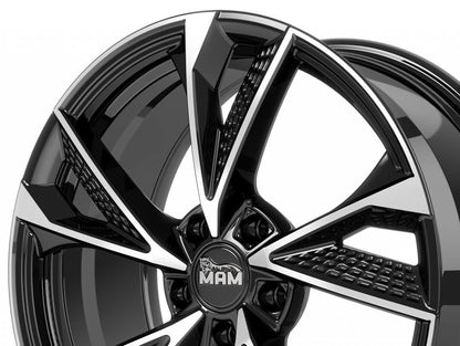 Janta aliaj MAM Felgen RS6 7x16 5x114.3 et38 BLACK FRONT POLISH