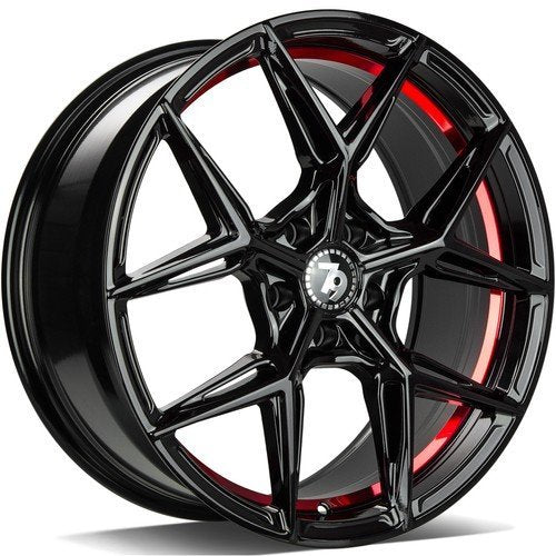 Janta aliaj Seventy9 SCF-B 9.5x19 5x120 et35  Black glossy red inner lip